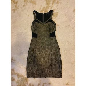 Beautiful gold & black holiday dress, express sz 2